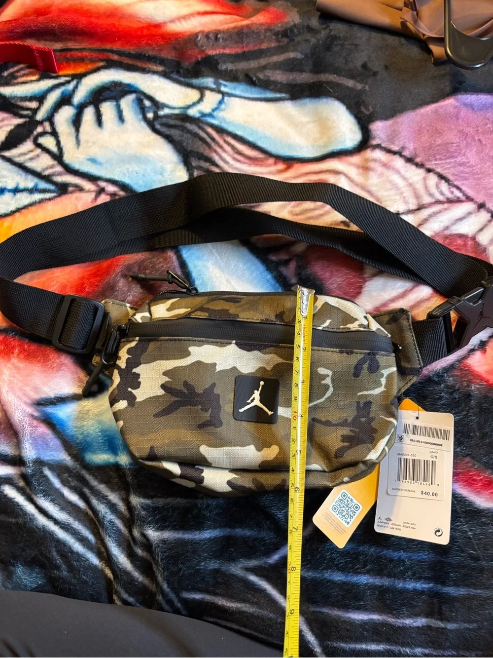 Jordan Olive Camo Belt Bag with Black Strap